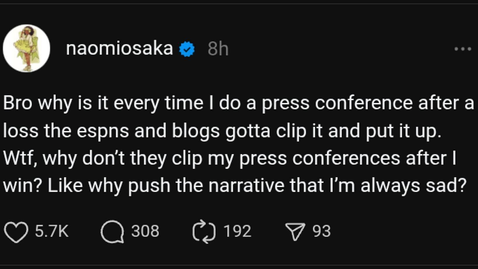 Via @naomiosaka on Threads